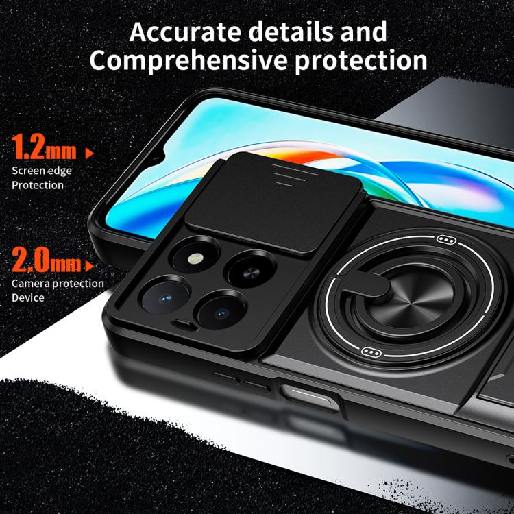 For Honor X5b Plus Lens Sliding Window Multifunctional Magnetic Shockproof Phone Case