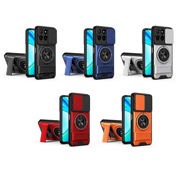 For Honor X5b Plus Lens Sliding Window Multifunctional Magnetic Shockproof Phone Case