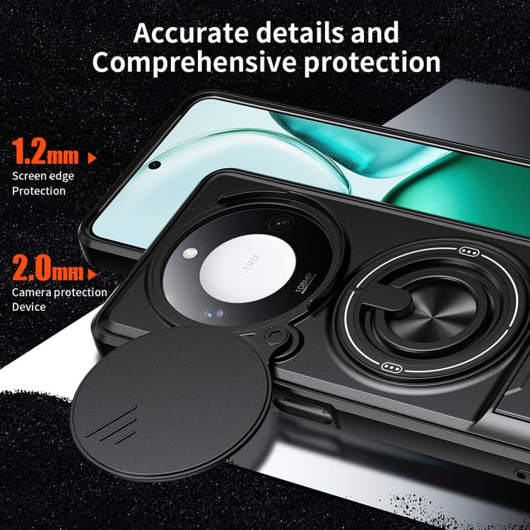 For Honor X9c Smart 5G Lens Sliding Window Multifunctional Magnetic Shockproof Phone Case