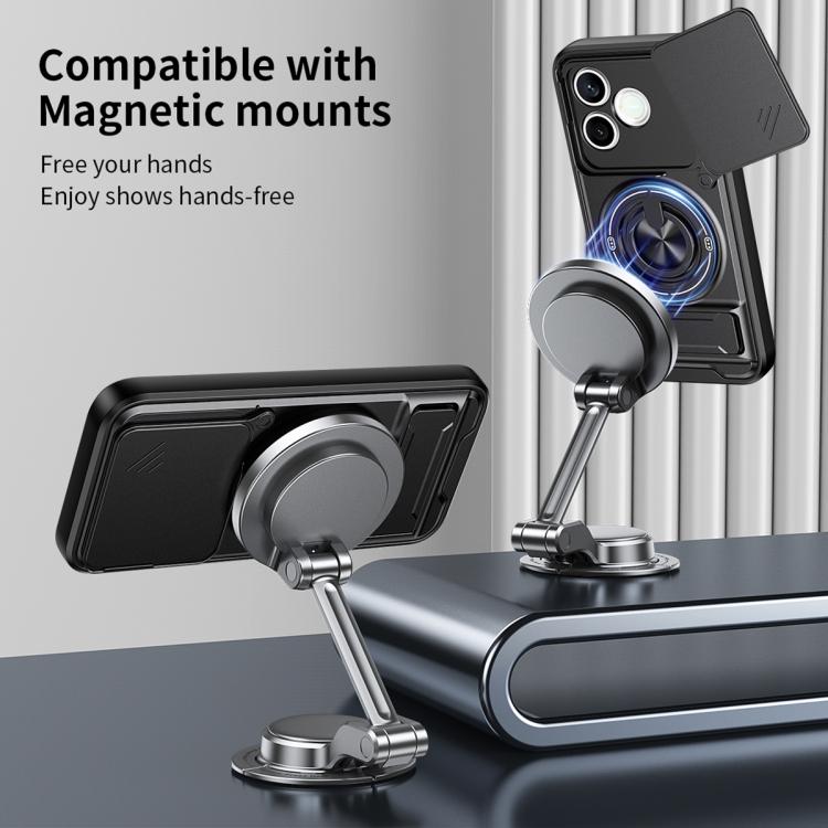For Honor 600 Lite Global Lens Sliding Window Multifunctional Magnetic Shockproof Phone Case
