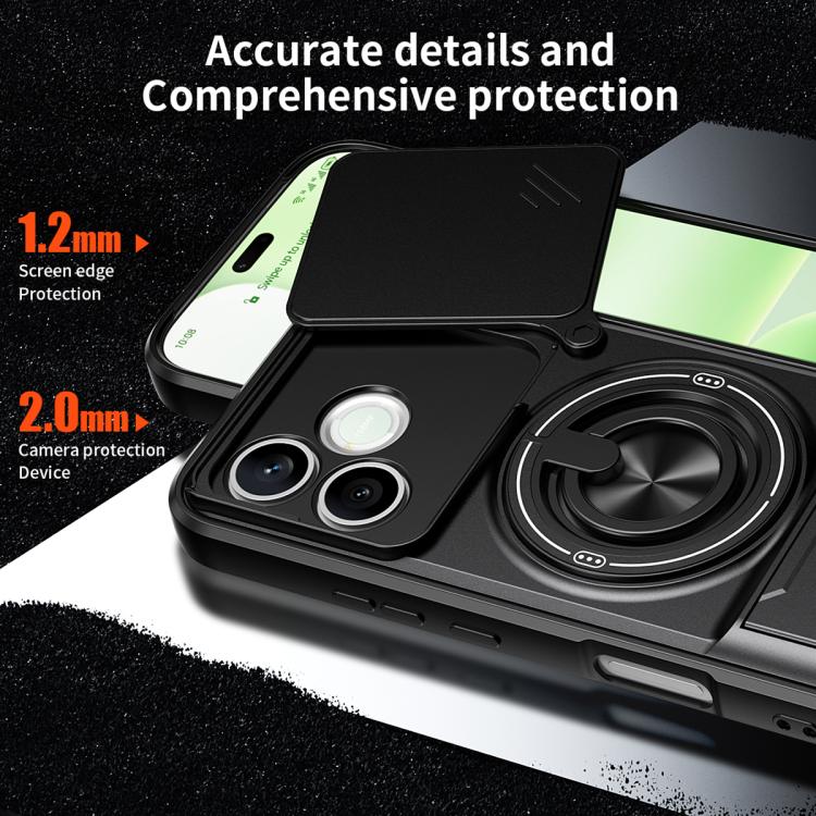 For Honor 600 Lite Global Lens Sliding Window Multifunctional Magnetic Shockproof Phone Case