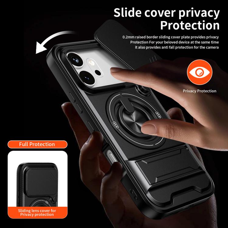 For Honor 600 / 600 Pro Global Lens Sliding Window Multifunctional Magnetic Shockproof Phone Case