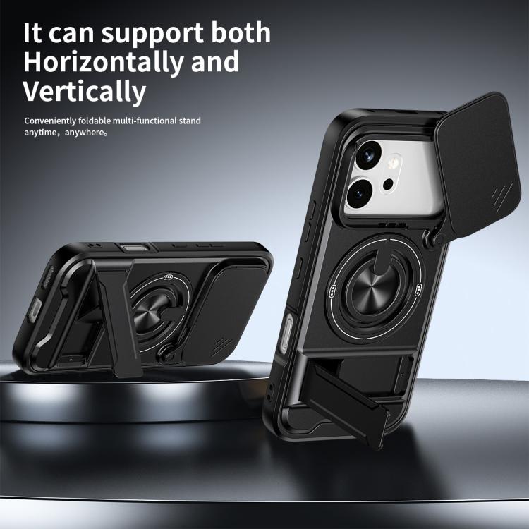 For Honor 600 / 600 Pro Global Lens Sliding Window Multifunctional Magnetic Shockproof Phone Case
