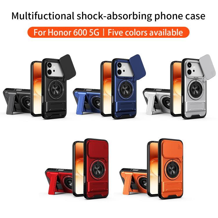 For Honor 600 / 600 Pro Global Lens Sliding Window Multifunctional Magnetic Shockproof Phone Case