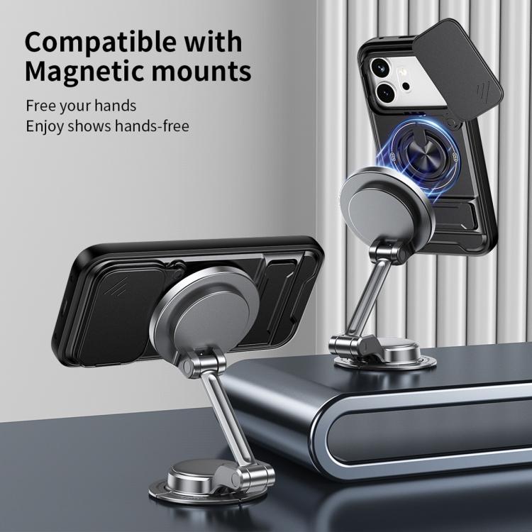 For Honor 600 / 600 Pro Global Lens Sliding Window Multifunctional Magnetic Shockproof Phone Case