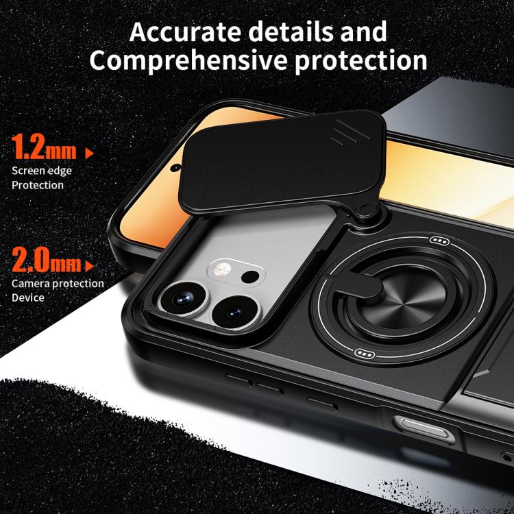 For Honor 600 / 600 Pro Global Lens Sliding Window Multifunctional Magnetic Shockproof Phone Case