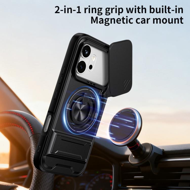 For Honor 600 / 600 Pro Global Lens Sliding Window Multifunctional Magnetic Shockproof Phone Case