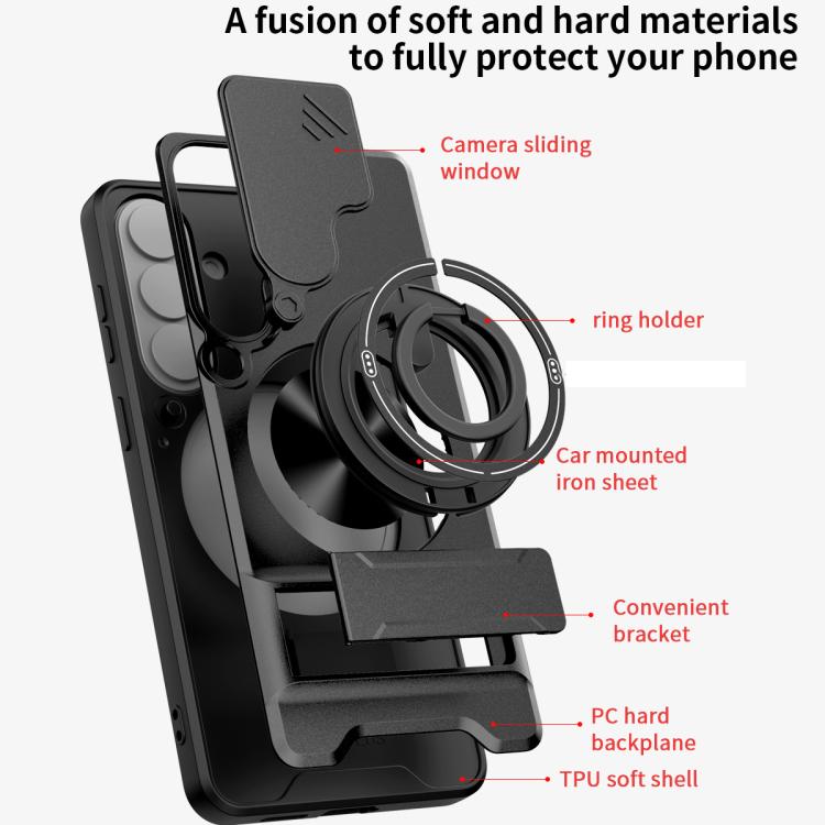 For Samsung Galaxy S26+ 5G Lens Sliding Window Multifunctional Magnetic Shockproof Phone Case