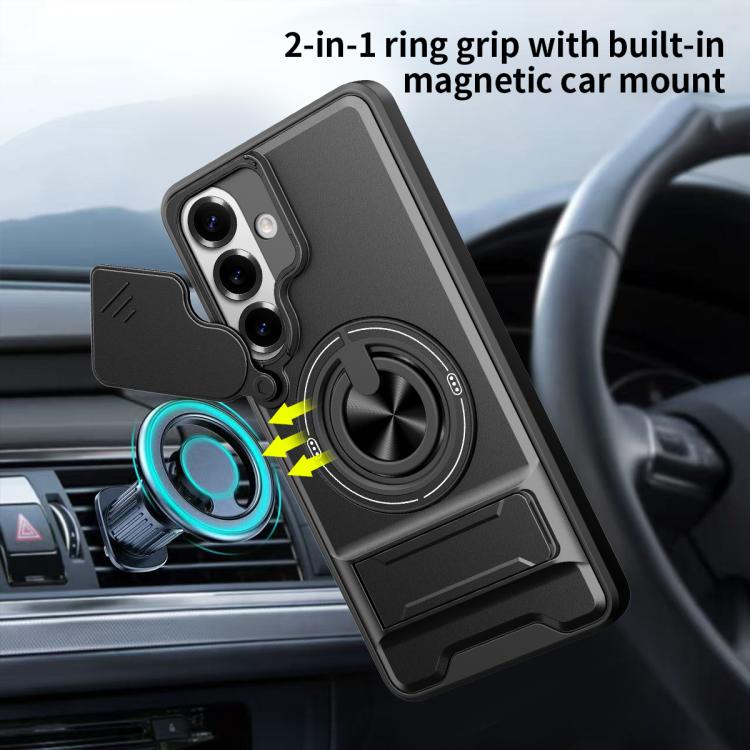 For Samsung Galaxy S26+ 5G Lens Sliding Window Multifunctional Magnetic Shockproof Phone Case