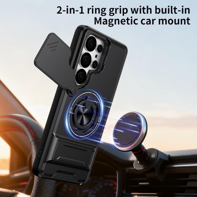 For Samsung Galaxy S26 Ultra 5G Lens Sliding Window Multifunctional Magnetic Shockproof Phone Case