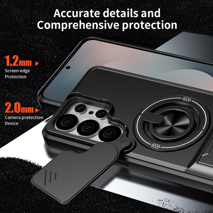 For Samsung Galaxy S26 Ultra 5G Lens Sliding Window Multifunctional Magnetic Shockproof Phone Case