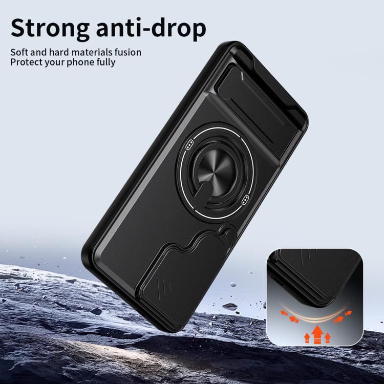 For Samsung Galaxy S25 5G Lens Sliding Window Multifunctional Magnetic Shockproof Phone Case