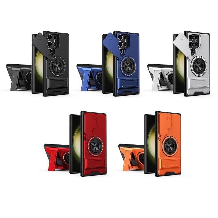 For Samsung Galaxy S23 Ultra 5G Lens Sliding Window Multifunctional Magnetic Shockproof Phone Case
