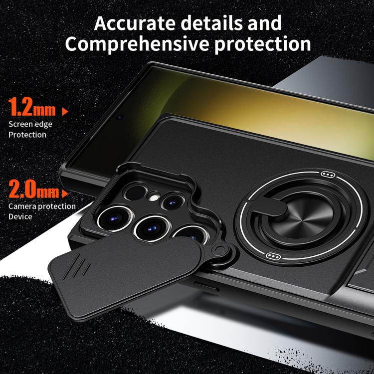 For Samsung Galaxy S23 Ultra 5G Lens Sliding Window Multifunctional Magnetic Shockproof Phone Case