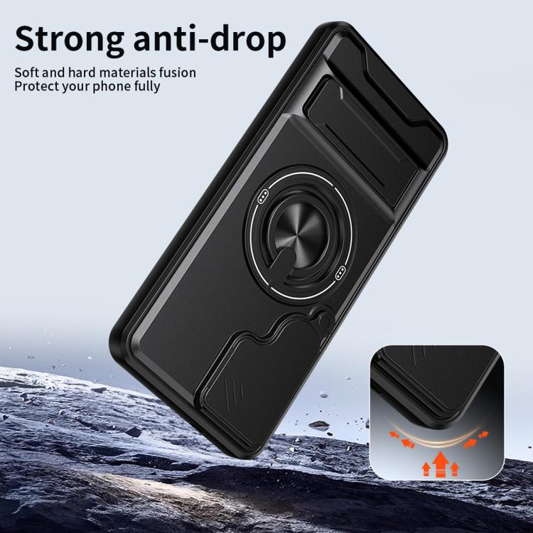 For Samsung Galaxy S25 FE 5G Lens Sliding Window Multifunctional Magnetic Shockproof Phone Case
