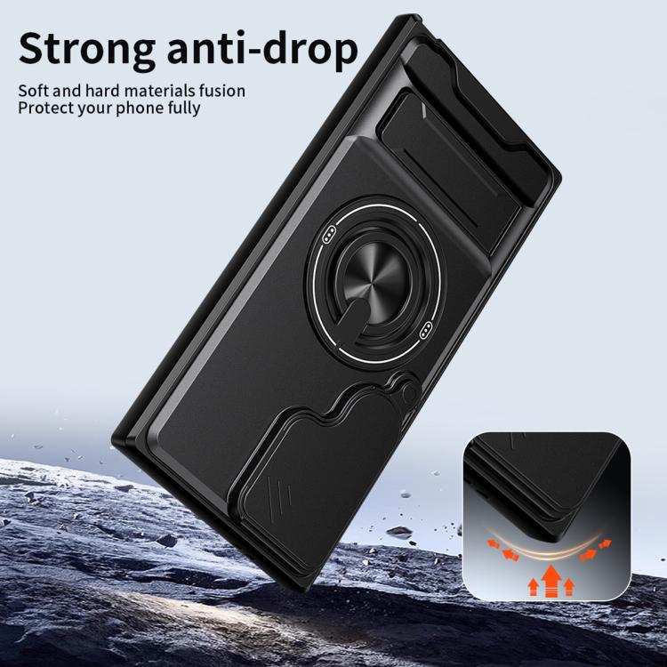 For Samsung Galaxy S24 Ultra 5G Lens Sliding Window Multifunctional Magnetic Shockproof Phone Case