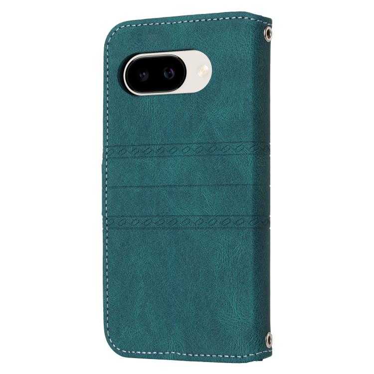 For Google Pixel 10a Embossed Stripes Skin Feel Leather Phone Case