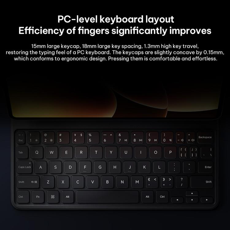 For Xiaomi Pad 8 / 8 Pro Original Xiaomi Keyboard Double-sided Protective Case Smart Vegan Leather Tablet Case - Black