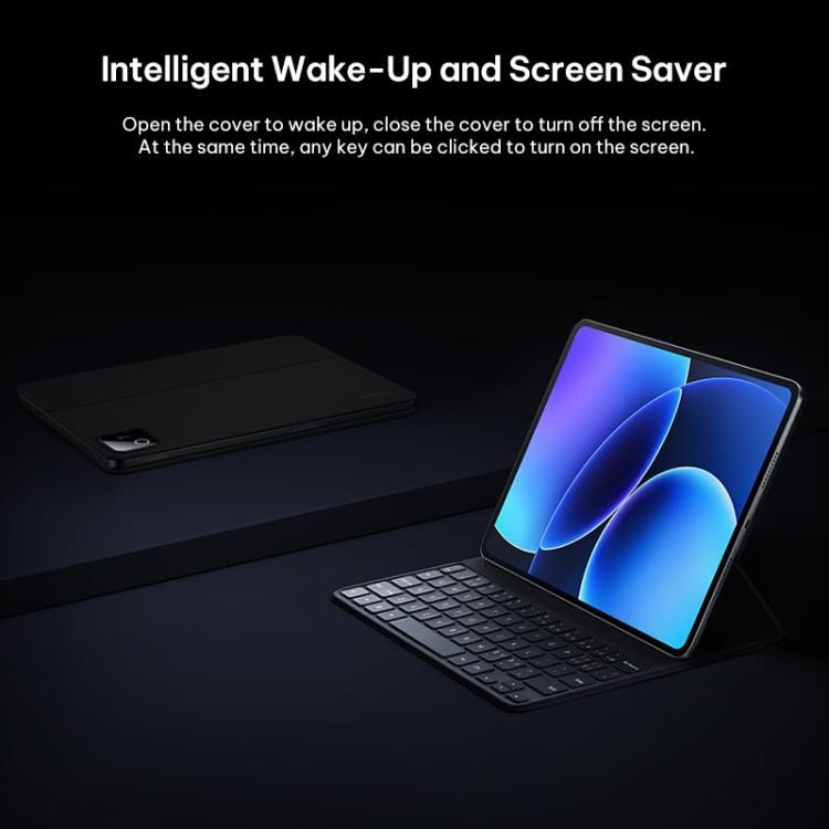 For Xiaomi Pad 8 / 8 Pro Original Xiaomi Keyboard Double-sided Protective Case Smart Vegan Leather Tablet Case - Black