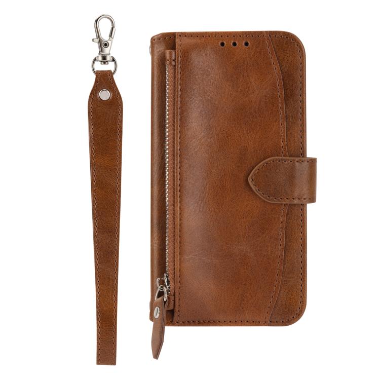 For Google Pixel 10a Oil Skin Zipper Wallet Leather Phone Case