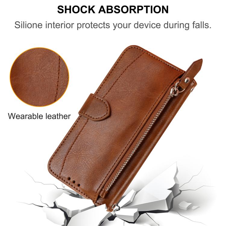 For Google Pixel 10a Oil Skin Zipper Wallet Leather Phone Case
