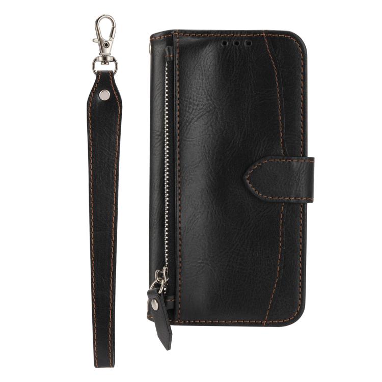 For Google Pixel 10a Oil Skin Zipper Wallet Leather Phone Case