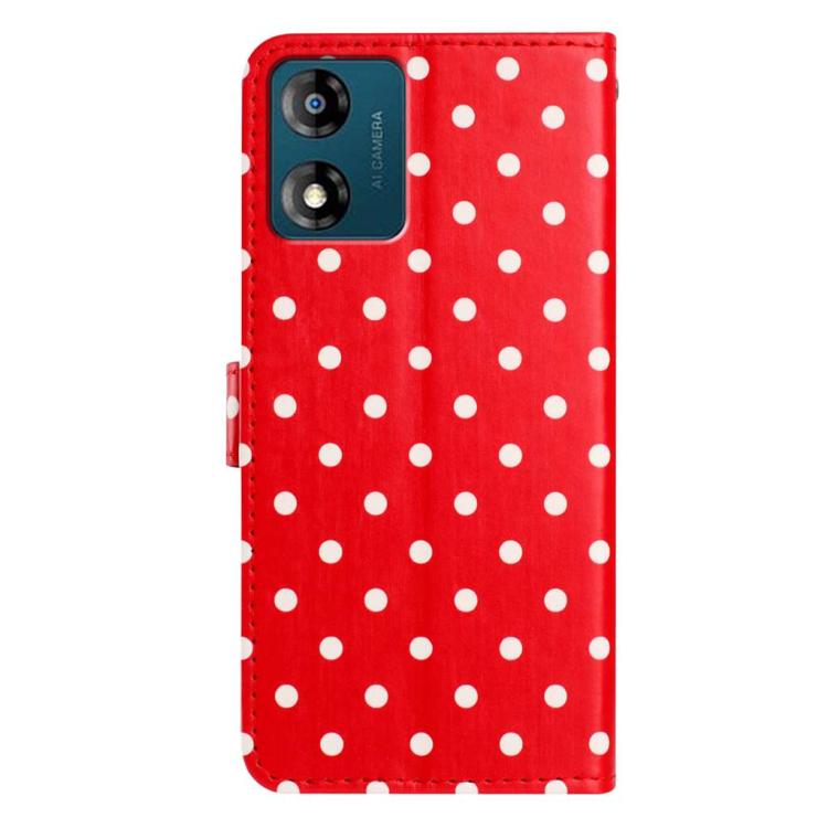 For Motorola Moto E13 Small Dots Pattern Vegan Leather Phone Case