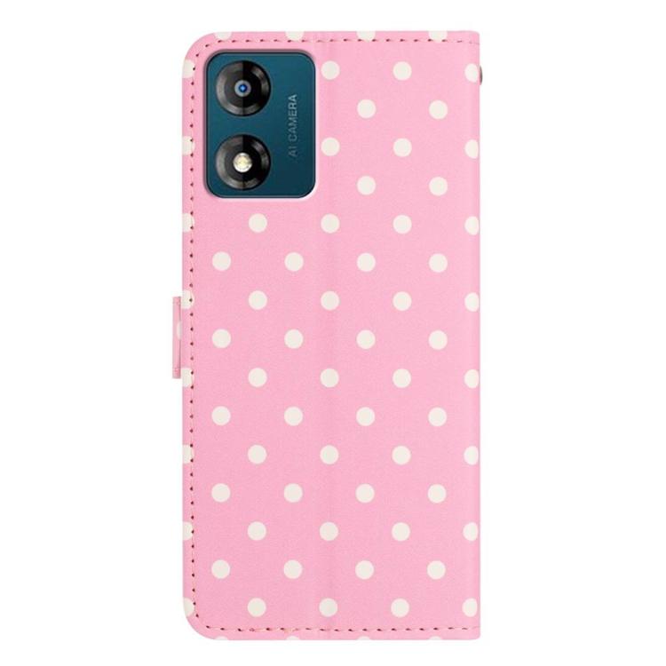 For Motorola Moto E13 Small Dots Pattern Vegan Leather Phone Case