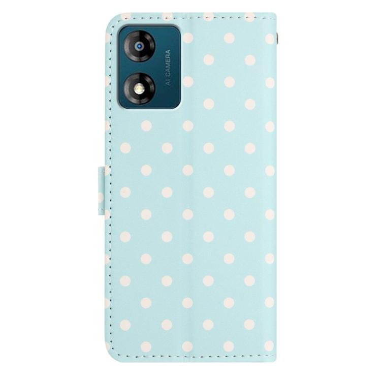 For Motorola Moto E13 Small Dots Pattern Vegan Leather Phone Case