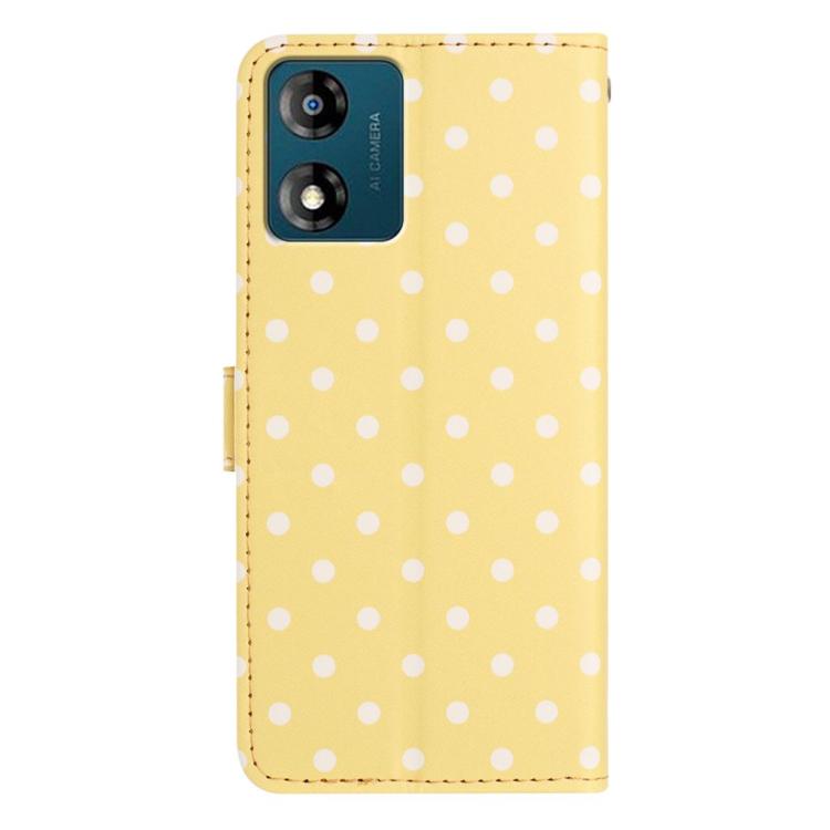 For Motorola Moto E13 Small Dots Pattern Vegan Leather Phone Case