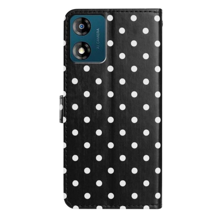 For Motorola Moto E13 Small Dots Pattern Vegan Leather Phone Case