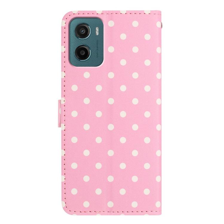 For Motorola Moto G05 Small Dots Pattern Vegan Leather Phone Case