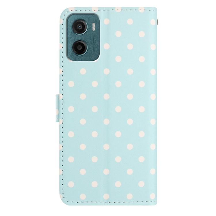 For Motorola Moto G05 Small Dots Pattern Vegan Leather Phone Case