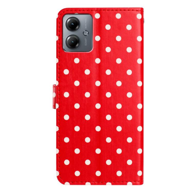 For Motorola Moto G14 Small Dots Pattern Vegan Leather Phone Case