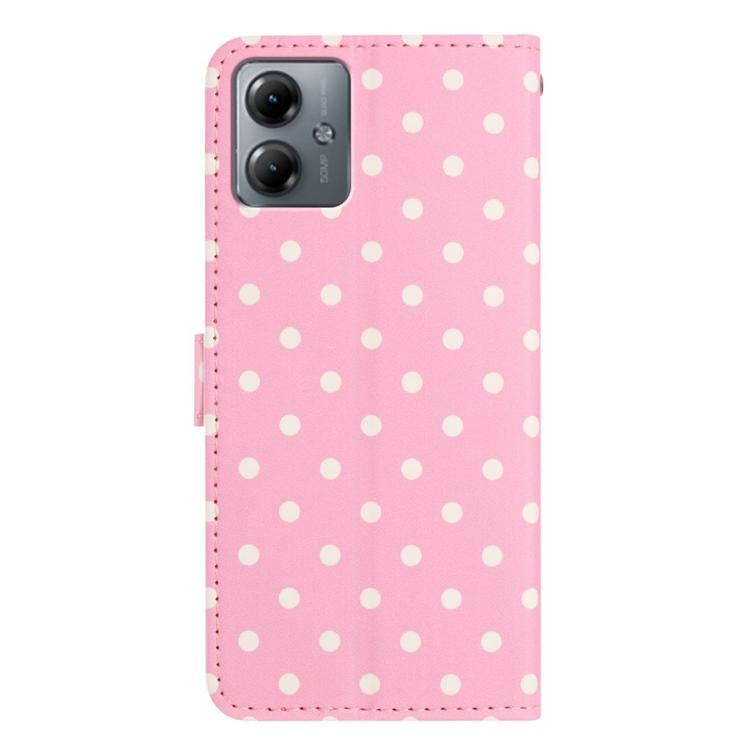 For Motorola Moto G14 Small Dots Pattern Vegan Leather Phone Case