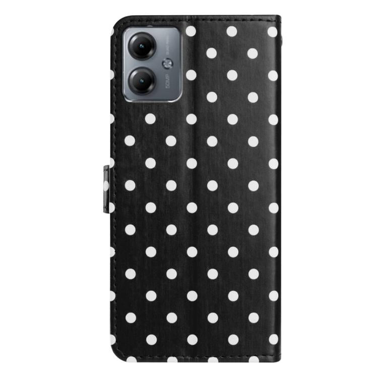 For Motorola Moto G14 Small Dots Pattern Vegan Leather Phone Case