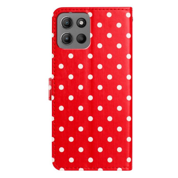 For Motorola Moto G15 Small Dots Pattern Vegan Leather Phone Case