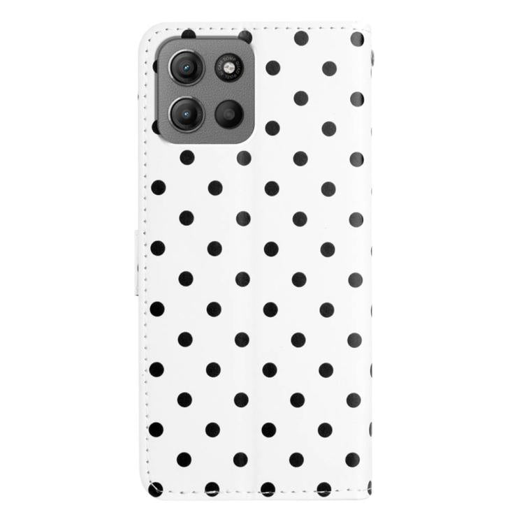 For Motorola Moto G15 Small Dots Pattern Vegan Leather Phone Case