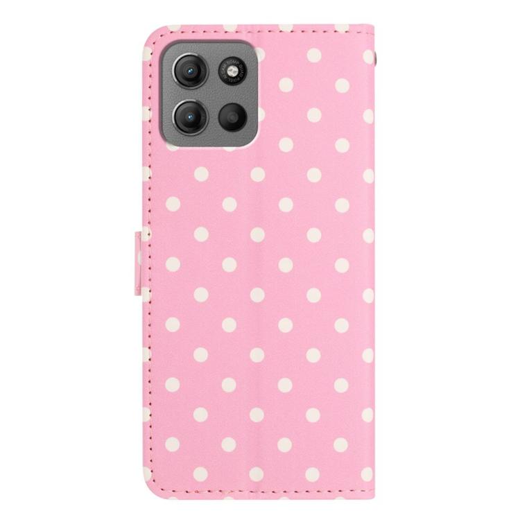 For Motorola Moto G15 Small Dots Pattern Vegan Leather Phone Case