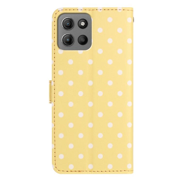 For Motorola Moto G15 Small Dots Pattern Vegan Leather Phone Case