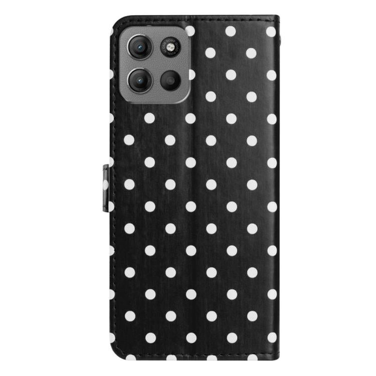 For Motorola Moto G15 Small Dots Pattern Vegan Leather Phone Case