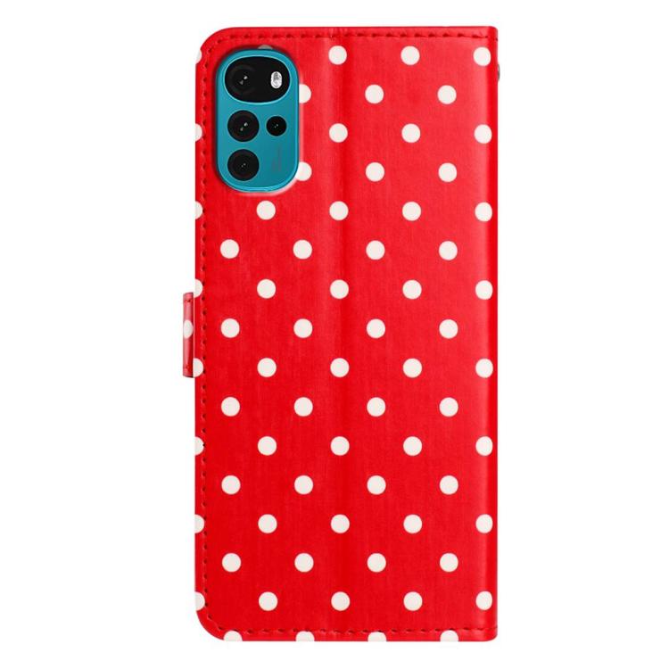 For Motorola Moto G22 Small Dots Pattern Vegan Leather Phone Case