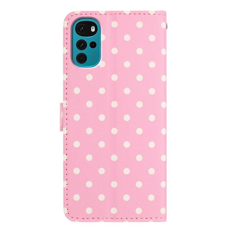 For Motorola Moto G22 Small Dots Pattern Vegan Leather Phone Case