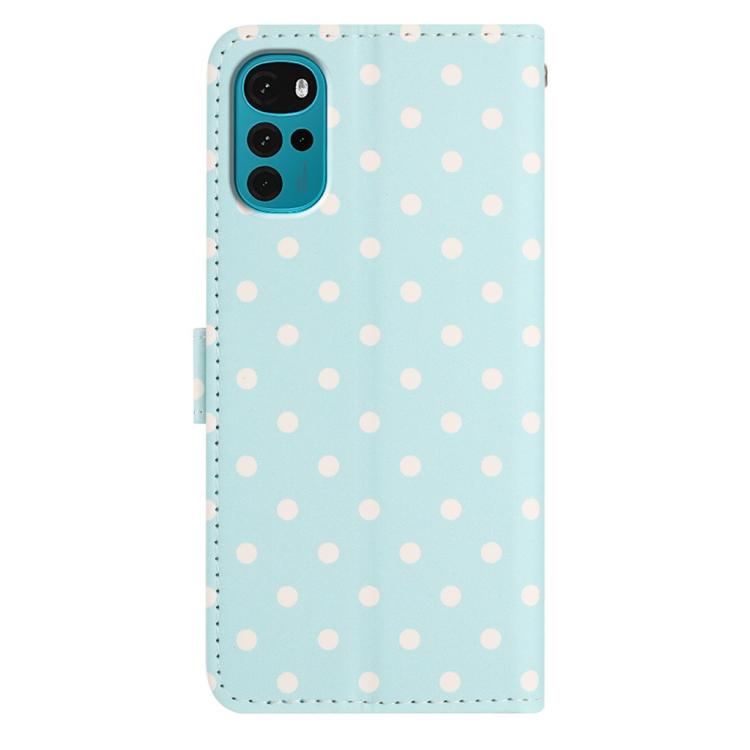 For Motorola Moto G22 Small Dots Pattern Vegan Leather Phone Case