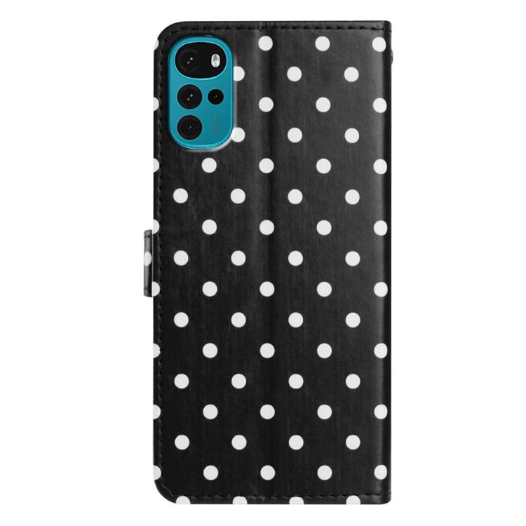For Motorola Moto G22 Small Dots Pattern Vegan Leather Phone Case