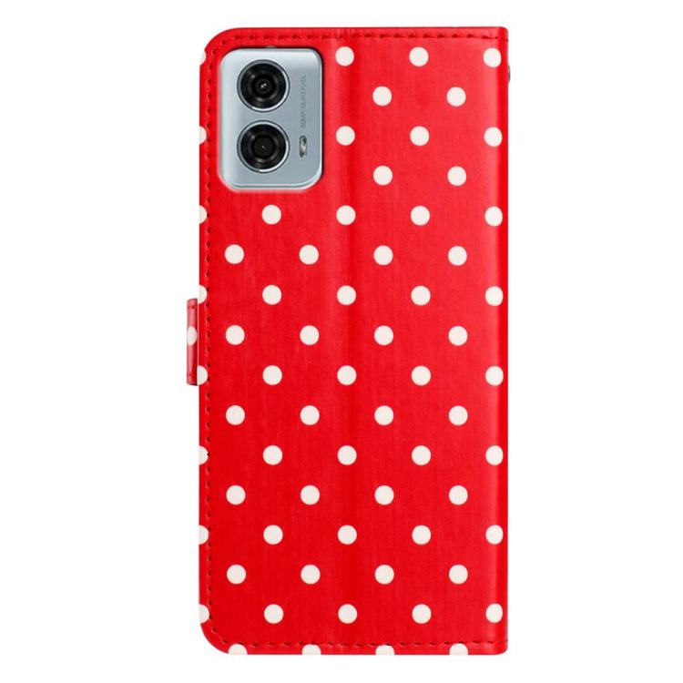 For Motorola Moto G24 Power Small Dots Pattern Vegan Leather Phone Case
