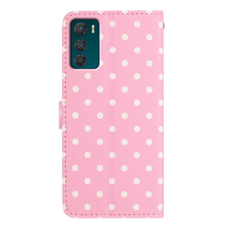 For Motorola Moto G42 Small Dots Pattern Vegan Leather Phone Case