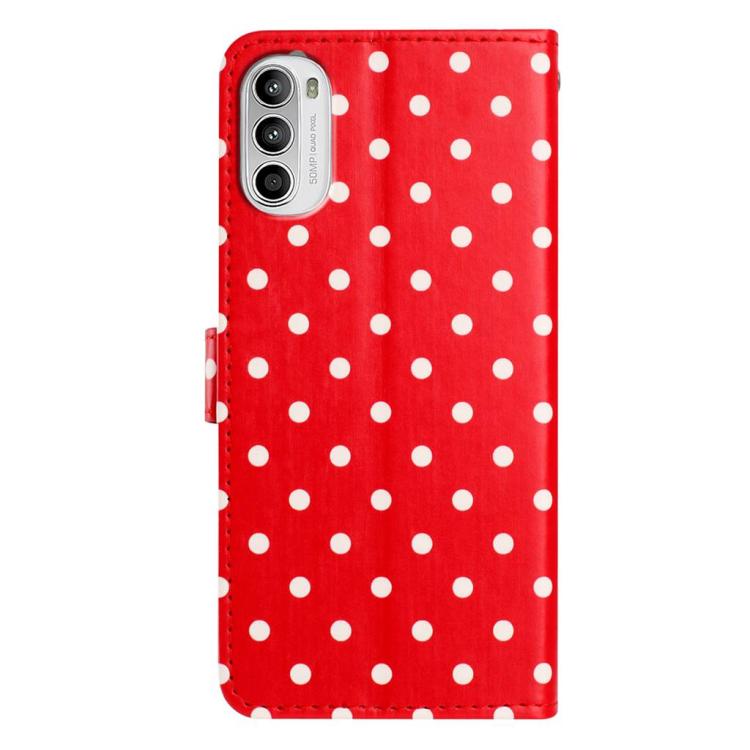 For Motorola Moto G52 Small Dots Pattern Vegan Leather Phone Case
