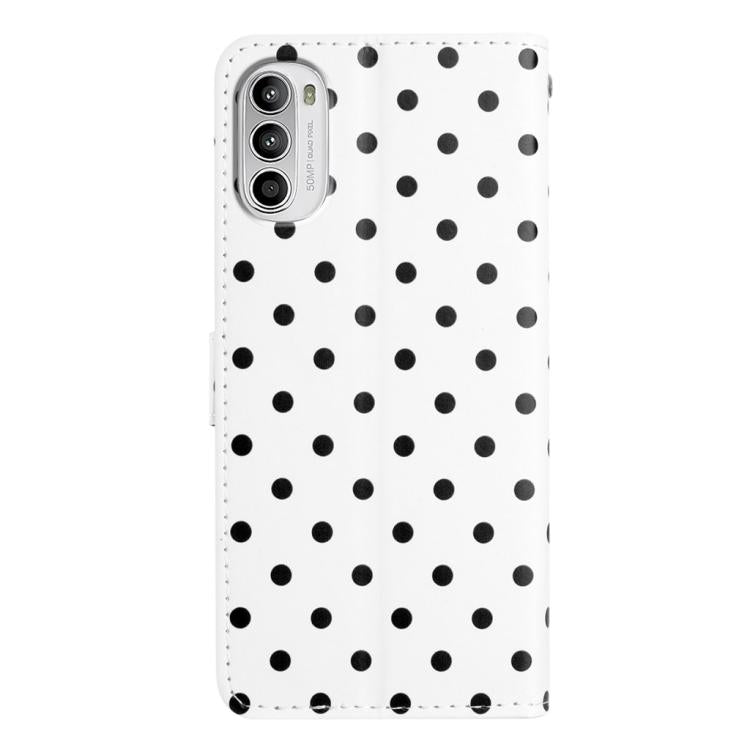 For Motorola Moto G52 Small Dots Pattern Vegan Leather Phone Case
