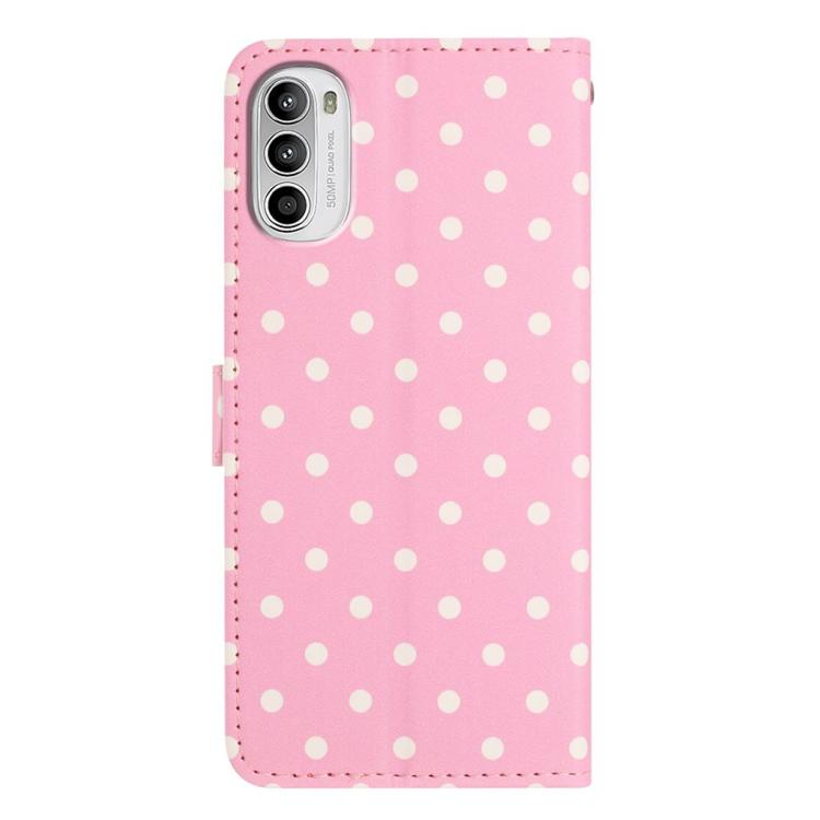 For Motorola Moto G52 Small Dots Pattern Vegan Leather Phone Case